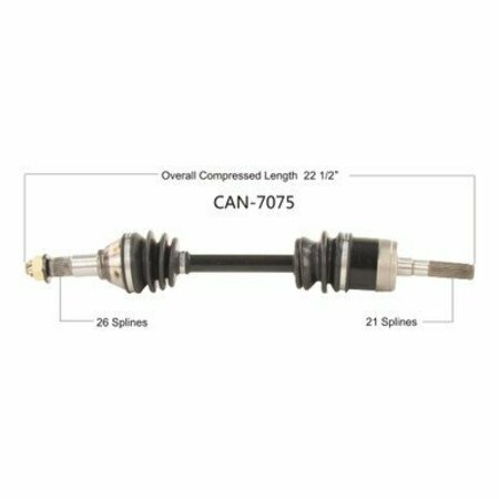 WIDE OPEN OE Replacement CV Axle CAN AM FRONT RIGHT OUTLANDER 650/850/1000 20 CAN-7075